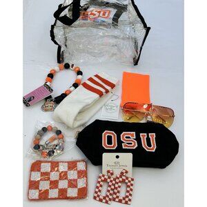 New OSU Oklahoma State University Gift Set Sunglasses Socks Earrings Bag Collar